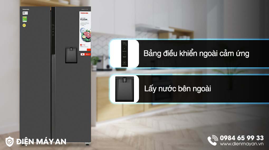 Tủ Lạnh Toshiba Inverter 596 Lít Side By Side GR-RS775WI-PMV(06)-MG - tiện ích